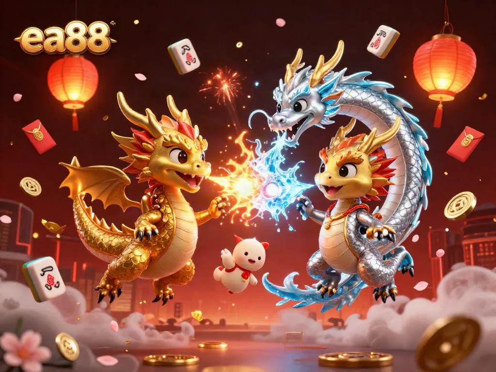 Experience excitement at ea88 with dazzling casino elements and dynamic cartoon dragons.