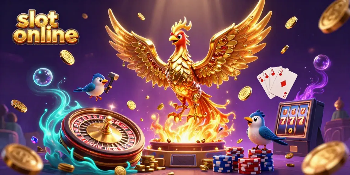 Experience thrilling slot online action with molten phoenix and vibrant casino elements.