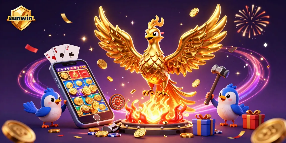 Experience the thrill of sunwin. gaming with a golden phoenix and dynamic casino elements.